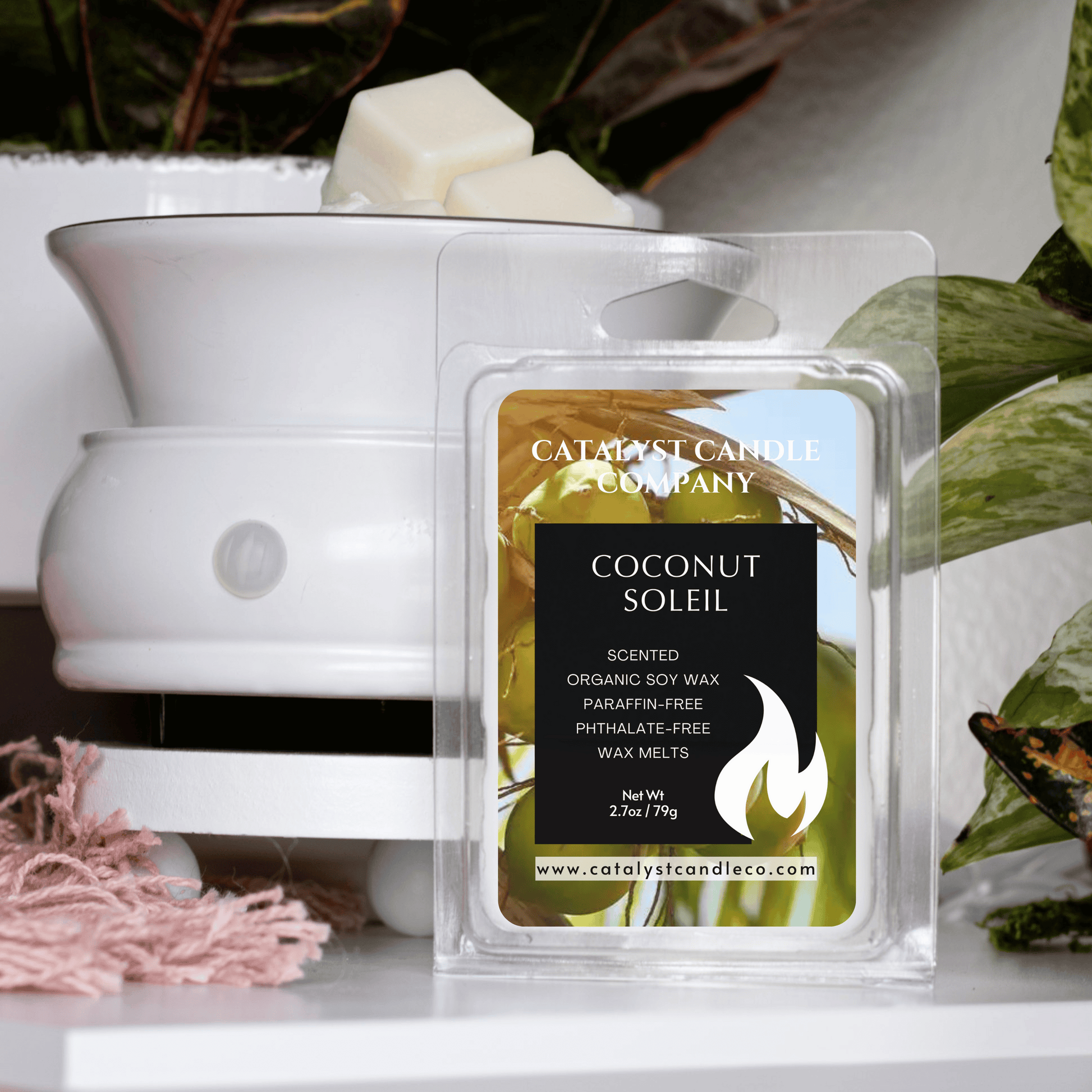 Coconut Soleil scented soy wax melts. Catalyst Candle Company, LLC