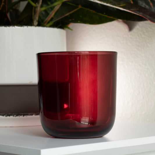 Painted Glass Refill Vessel | Translucent Cranberry