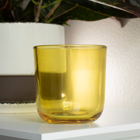 Painted Glass Refill Vessel | Translucent Yellow