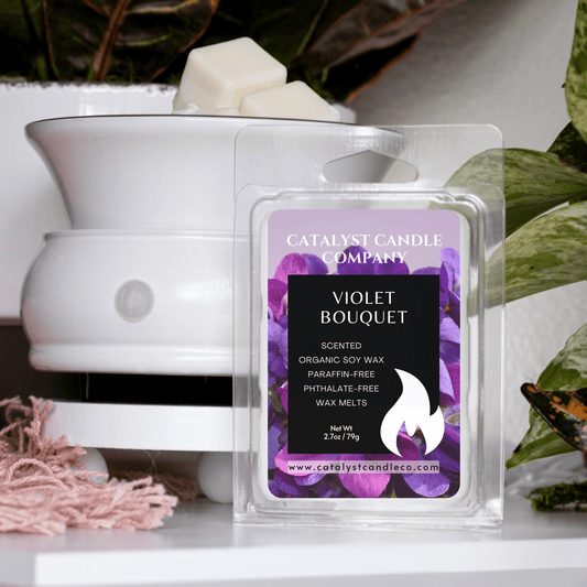 Floral aroma. Violet Bouquet scented soy wax melts. Catalyst Candle Company, LLC