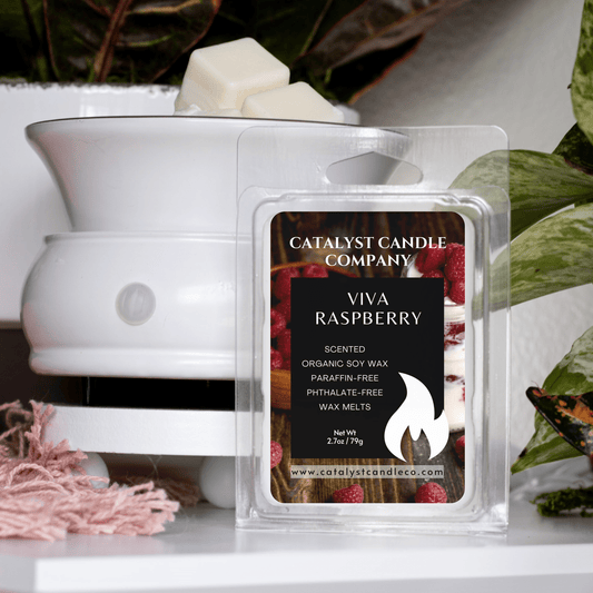 Fruit aroma. Vivia Raspberry scented soy wax melts. Catalyst Candle Company, LLC