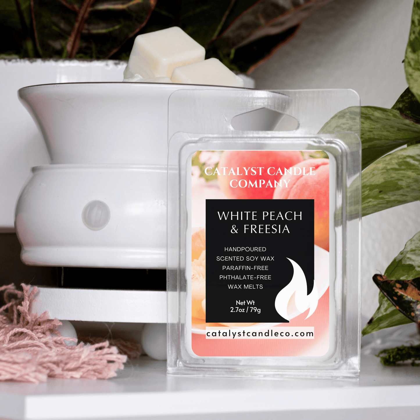 WHITE PEACH & FREESIA | Scented Soy Wax Melts